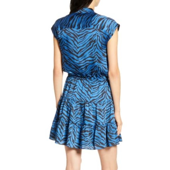 Rebecca Minkoff Ollie Royal Blue Zebra Dress S NWT - Picture 4 of 11